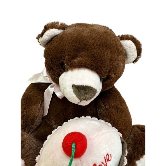 Burton &‎ Burton Brown Bear Plush Sweet Love Cupcake Sits 11" Stuffed Animal - Picture 2 of 8